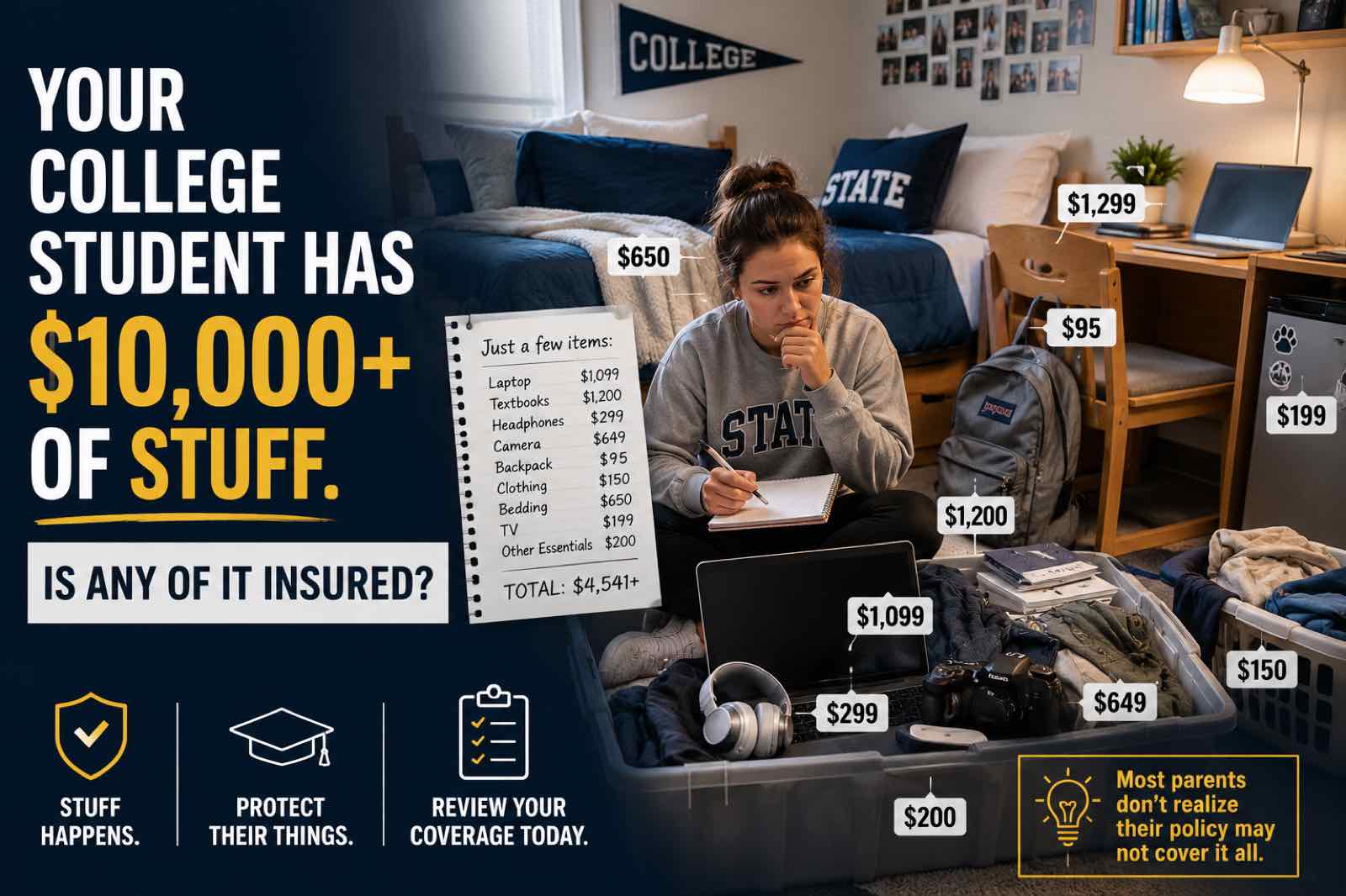 Your College Student Has $10,000+ of Stuff. Is Any of It Insured?