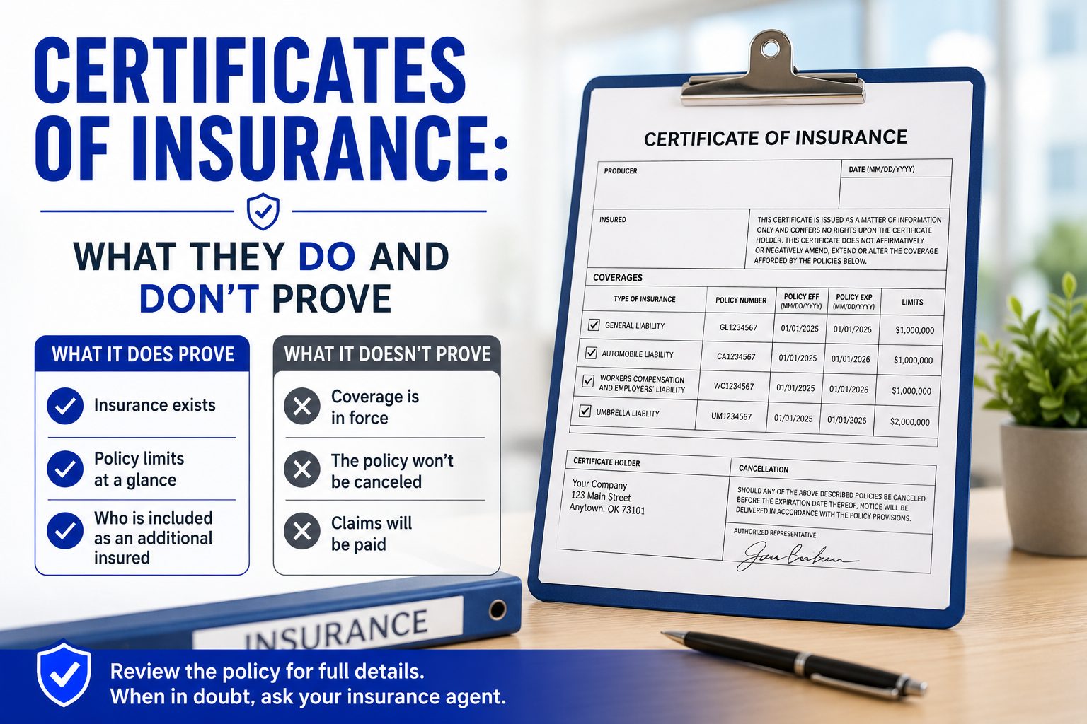 Certificates of Insurance: What They Do and Don’t Prove