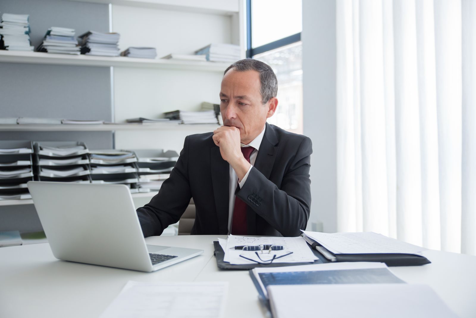 A man working at his desk